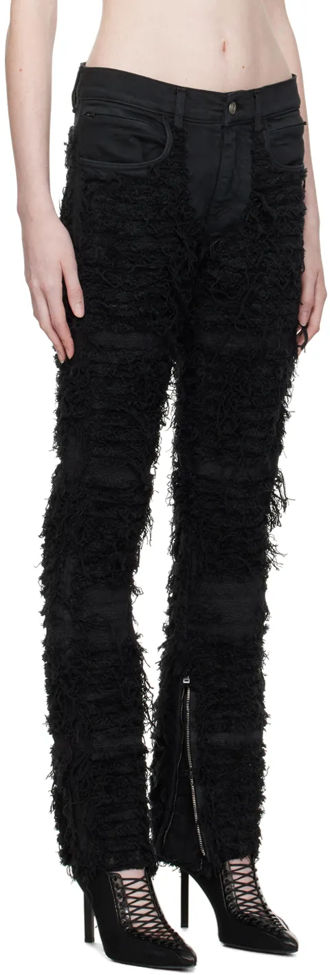Distressed Straight-Leg Jeans