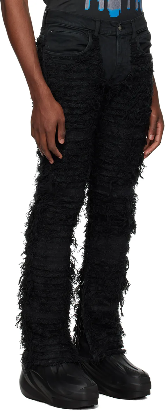 Distressed Straight-Leg Jeans