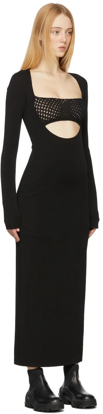 Bandeau-Panel Macramé Knit Dress