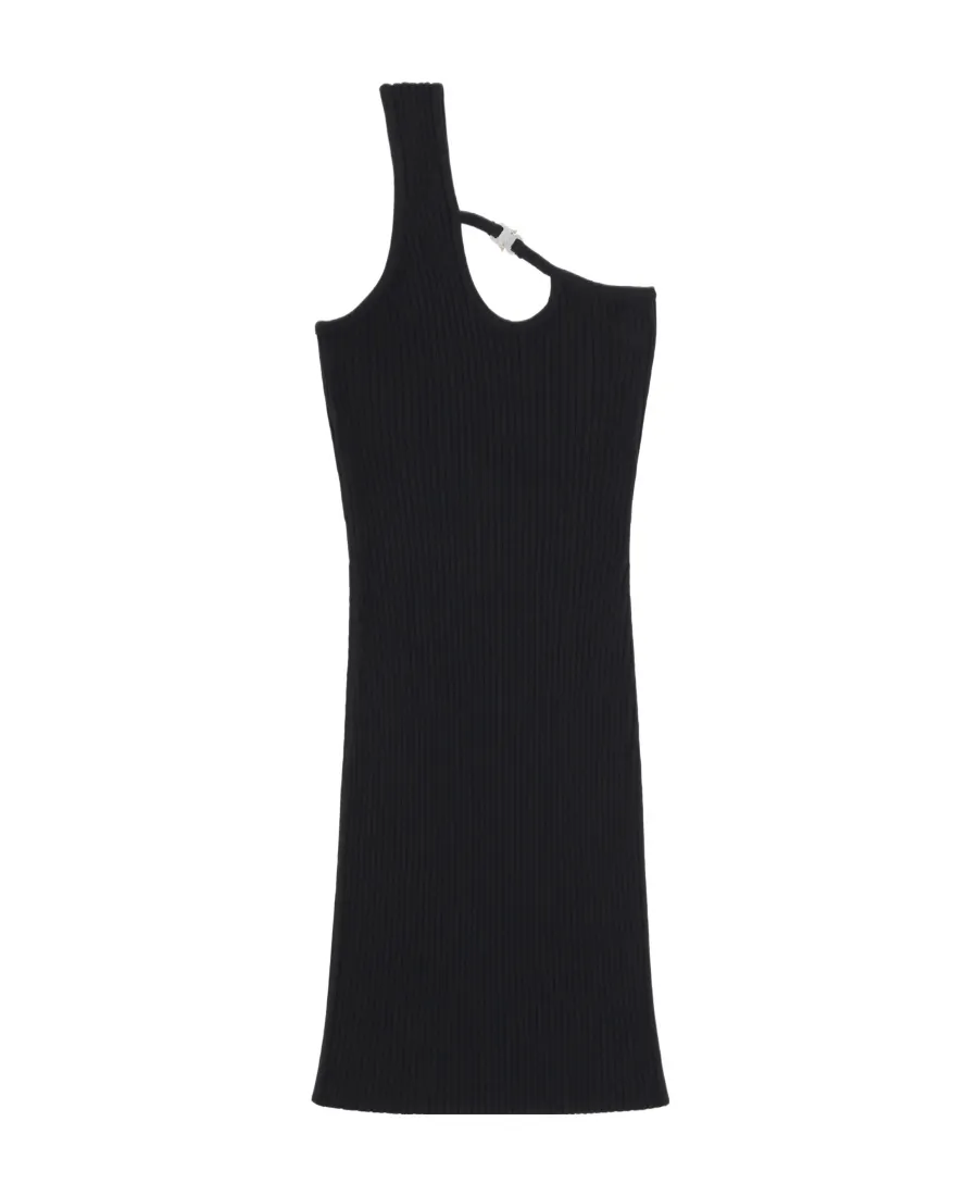 Buckle Detailed Knitted Mini Dress