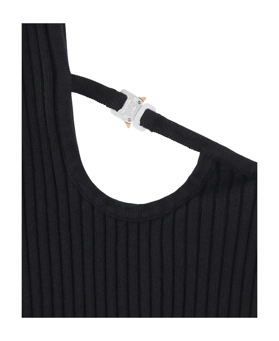 Buckle Detailed Knitted Mini Dress