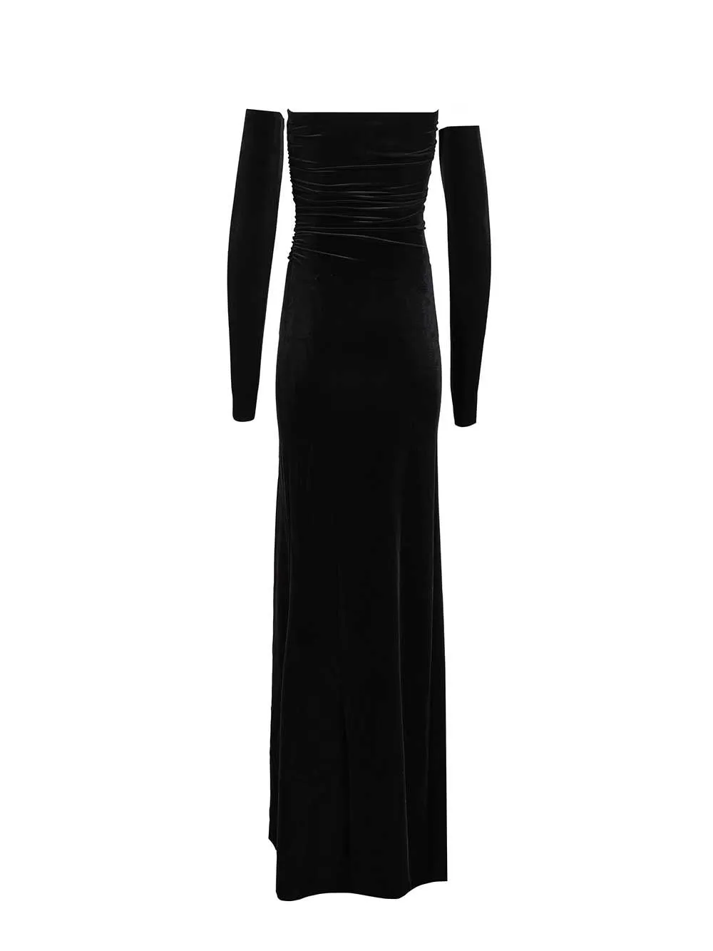 Velvet Draped Long Dress