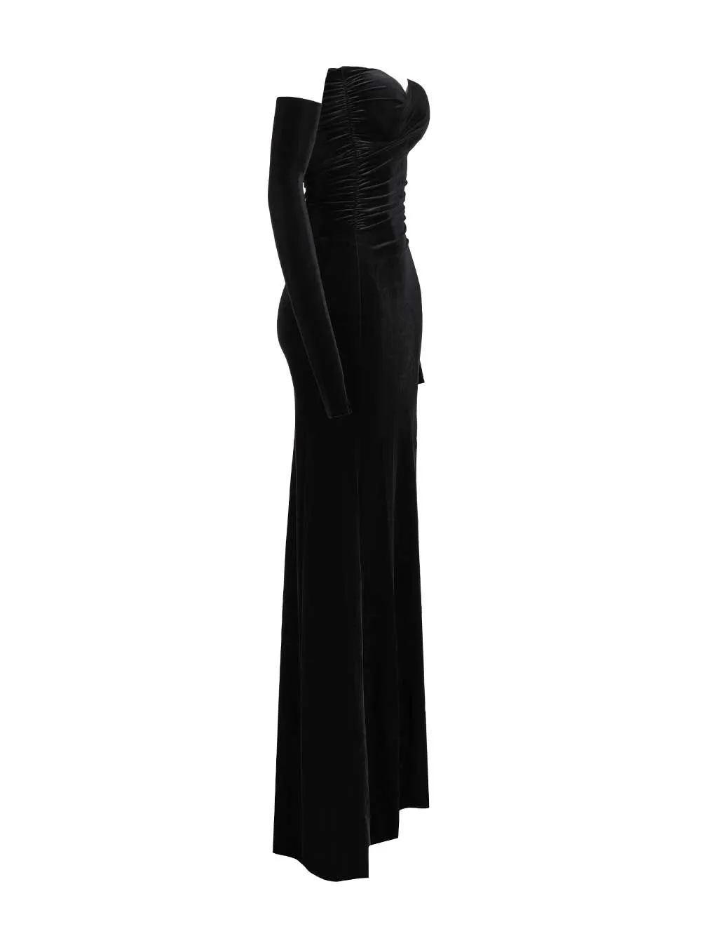 Velvet Draped Long Dress