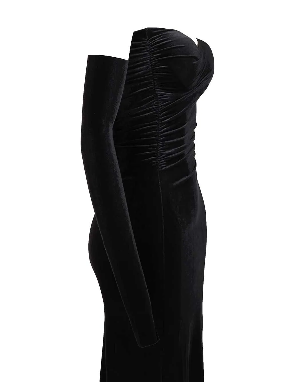 Velvet Draped Long Dress