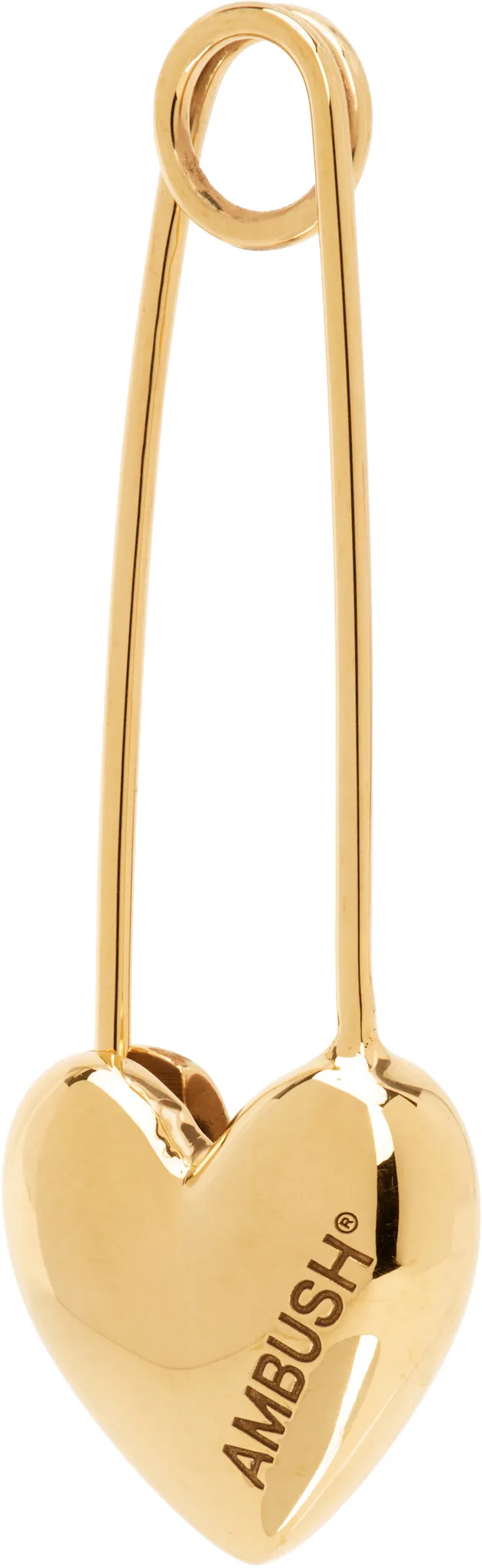 Heart Safety Pin Single Earring