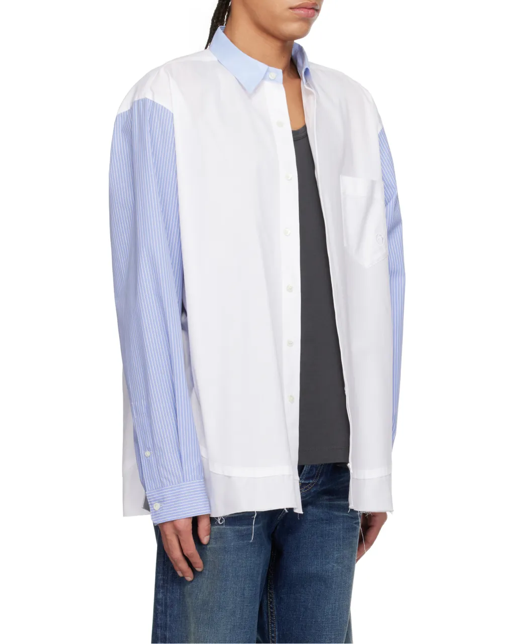 Striped-Panel Shirt