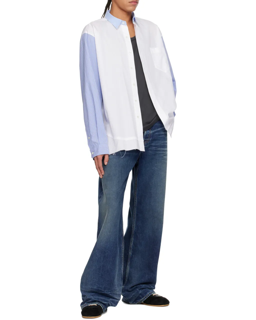 Striped-Panel Shirt