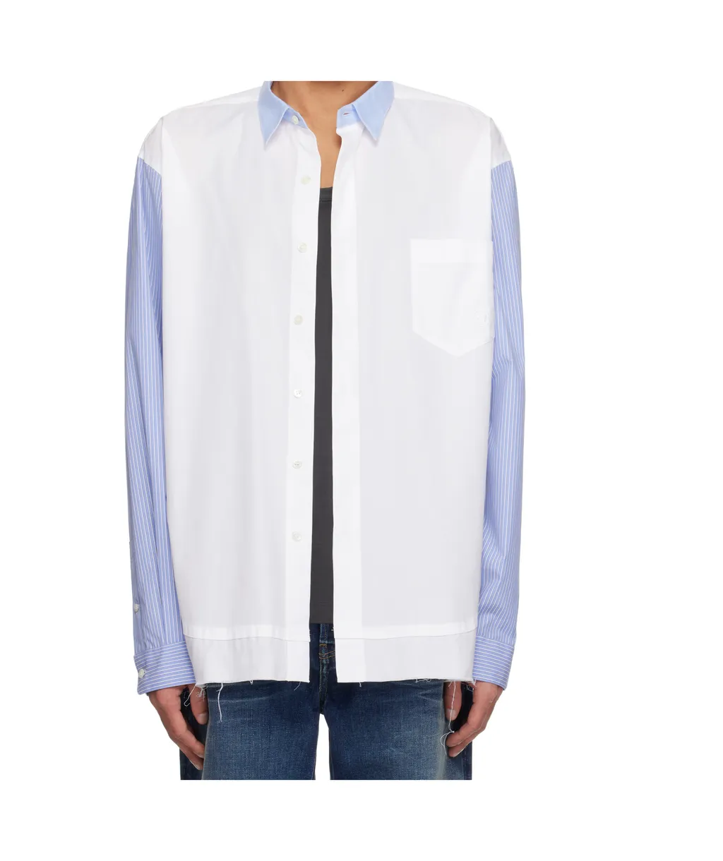 Striped-Panel Shirt