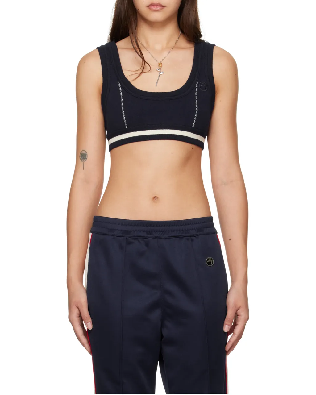 Contrast Stitch Knitted Top