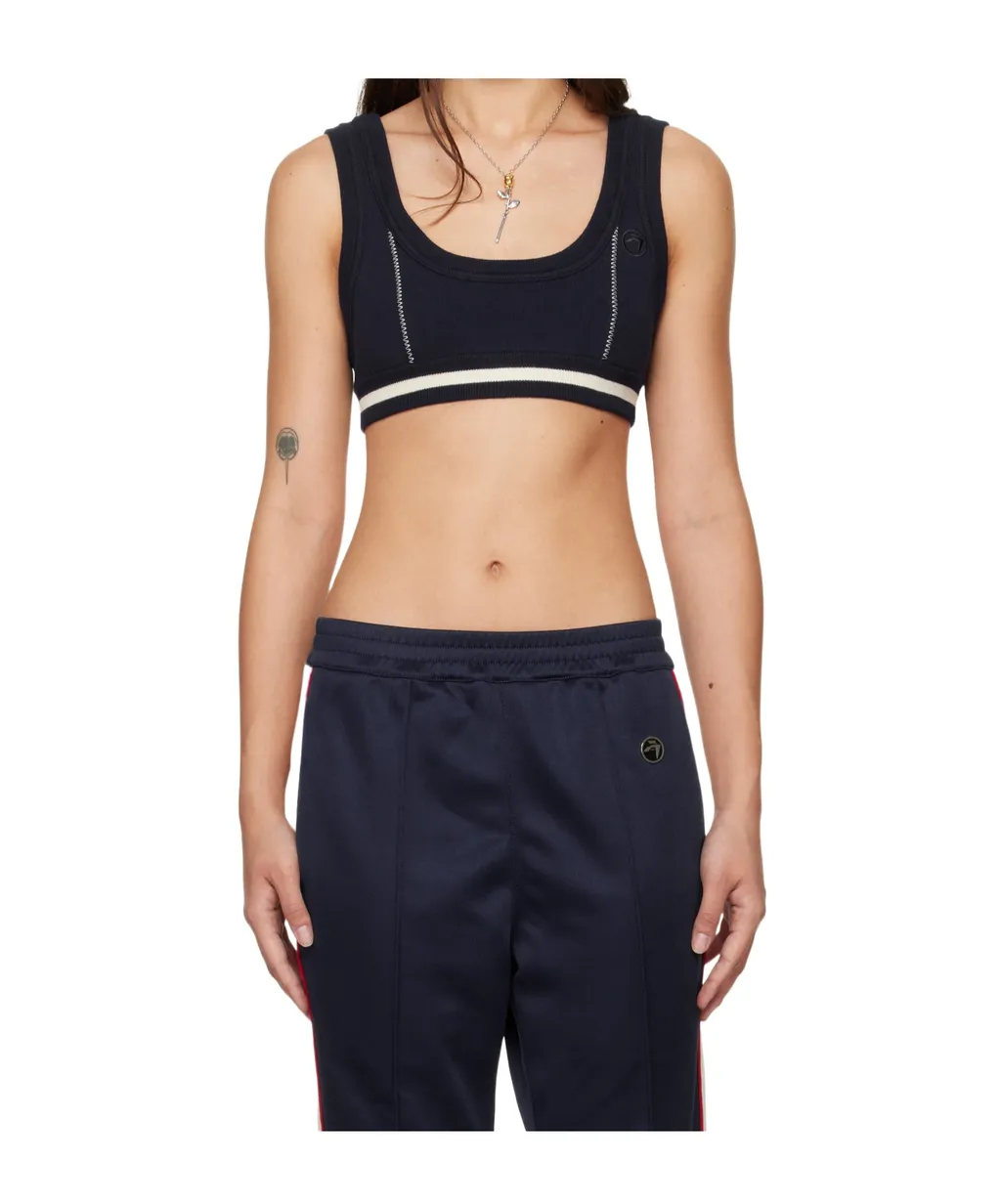 Contrast Stitch Knitted Top