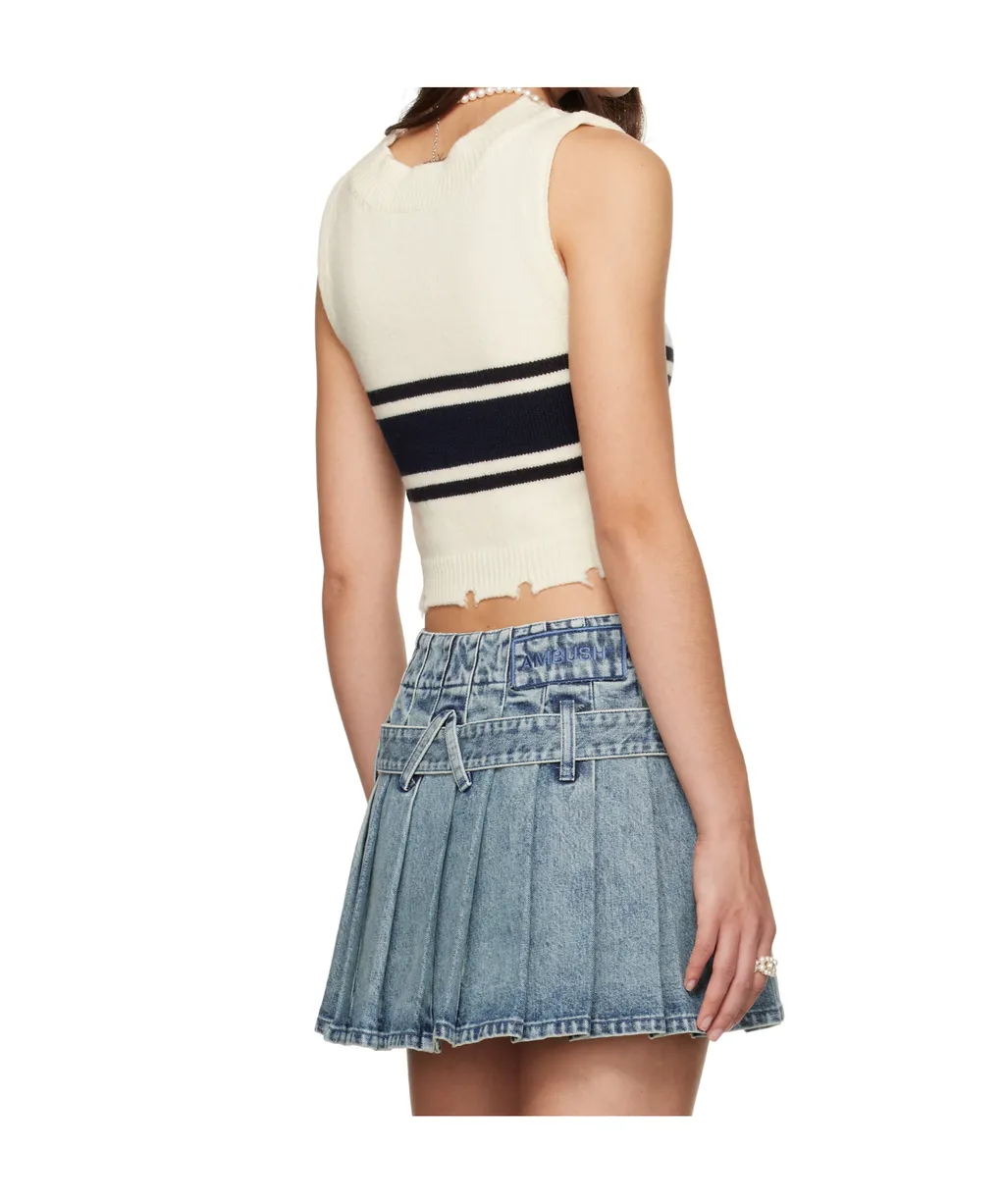 Raw-Cut Knitted Top