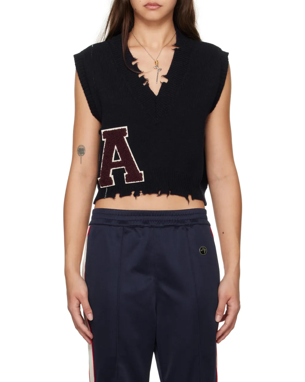 Raw-Cut Knitted Vest