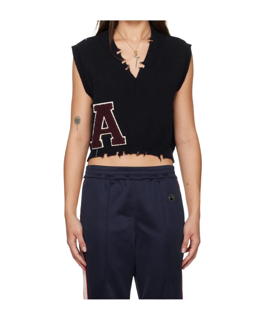 Raw-Cut Knitted Vest