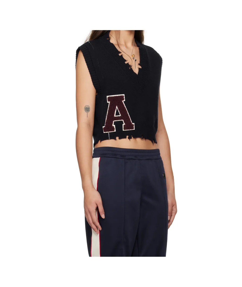 Raw-Cut Knitted Vest