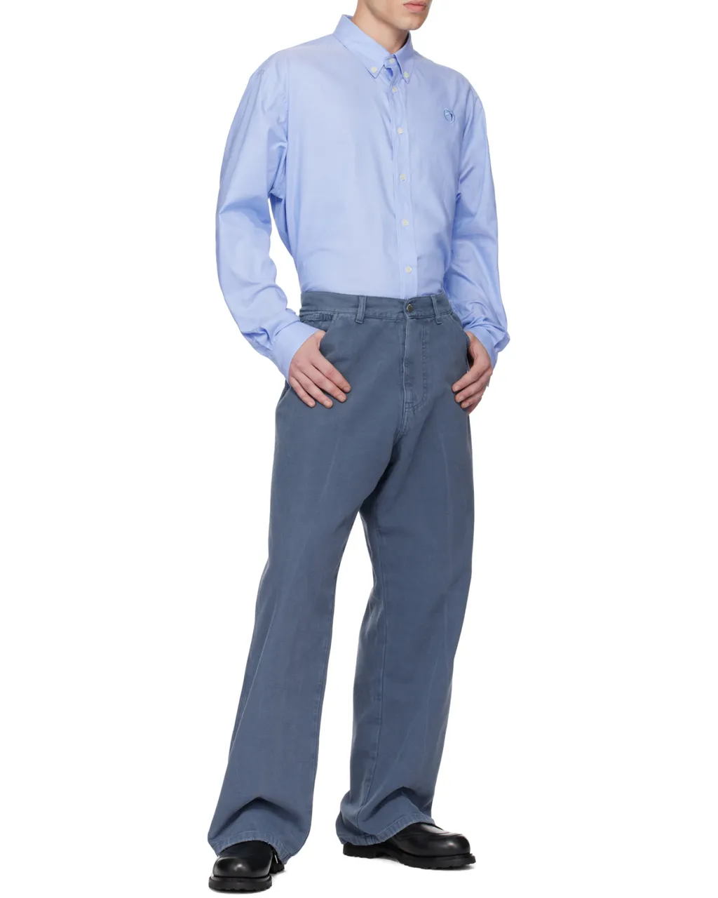 Cotton Straight-Leg Trousers