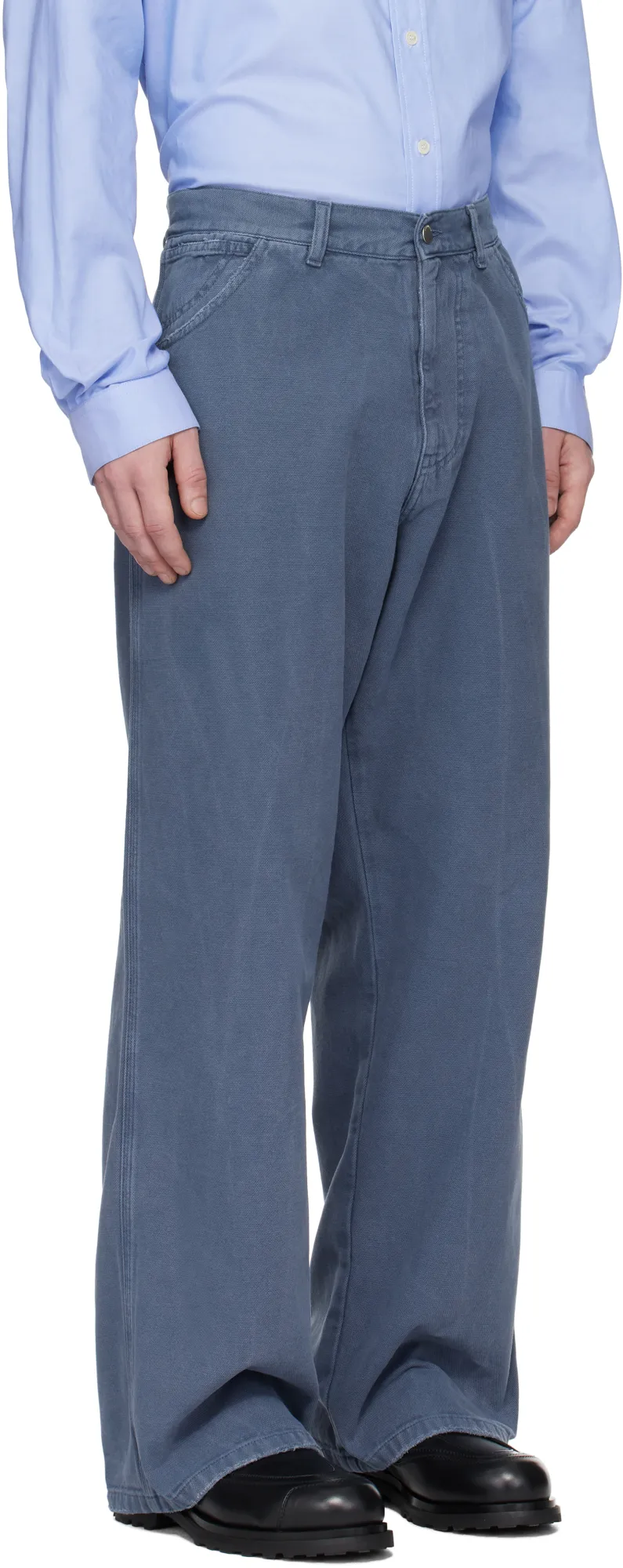 Cotton Straight-Leg Trousers