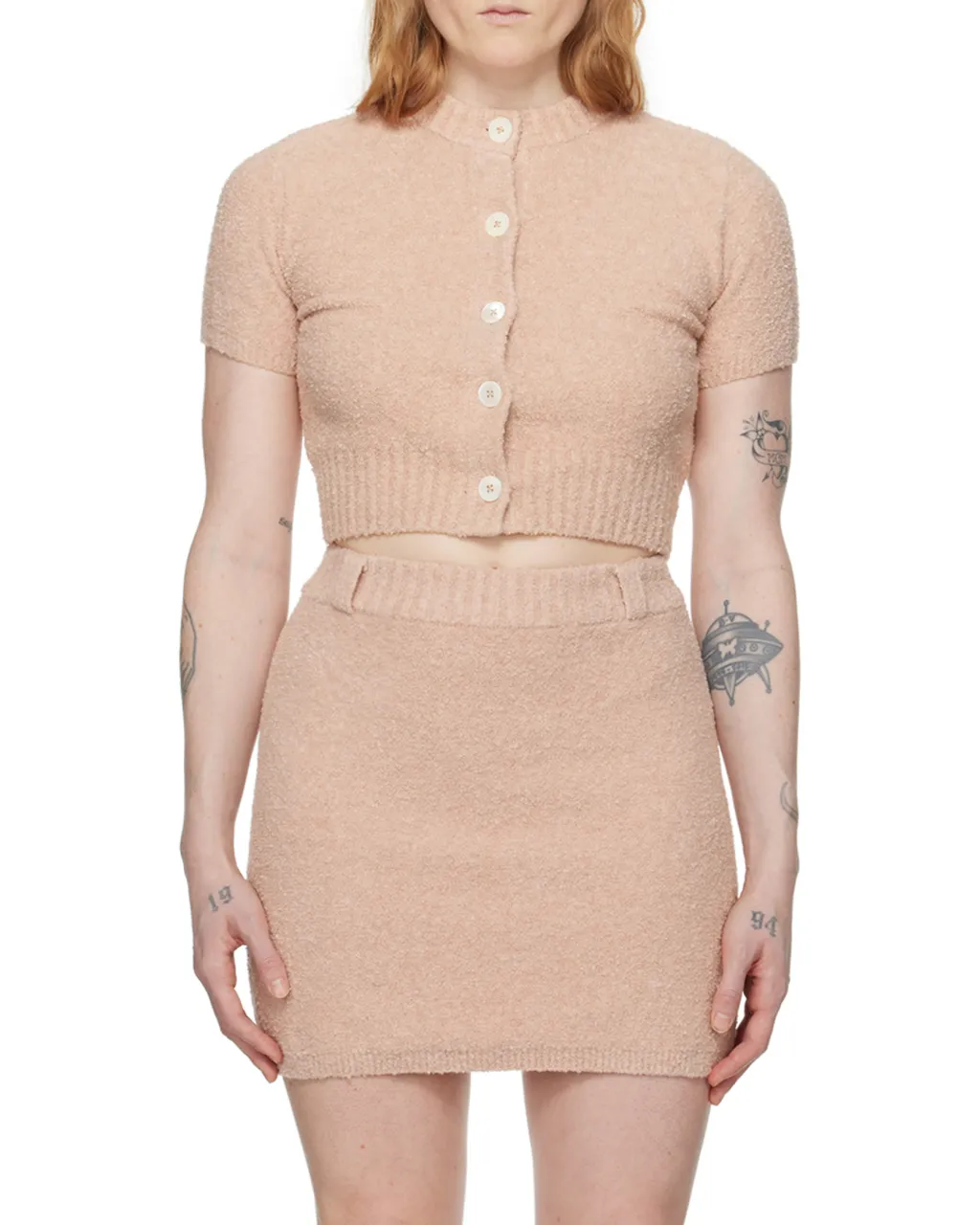 Button Short Knitted Cardigan