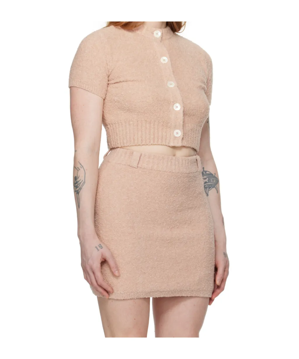 Button Short Knitted Cardigan