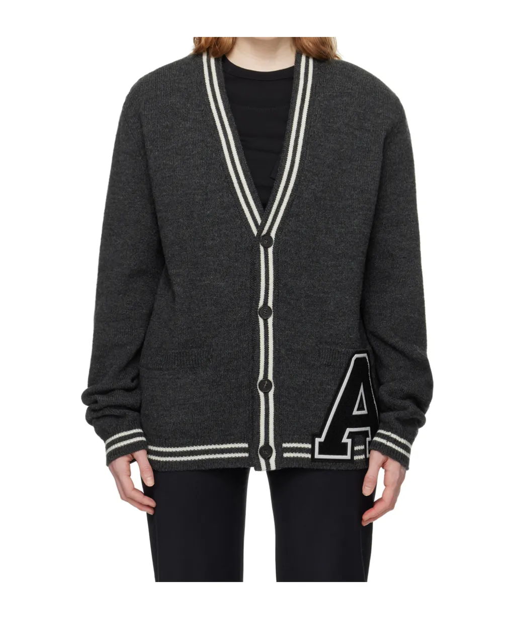 Varsity Letter Wool Cardigan