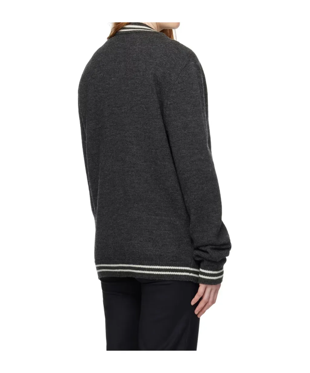 Varsity Letter Wool Cardigan