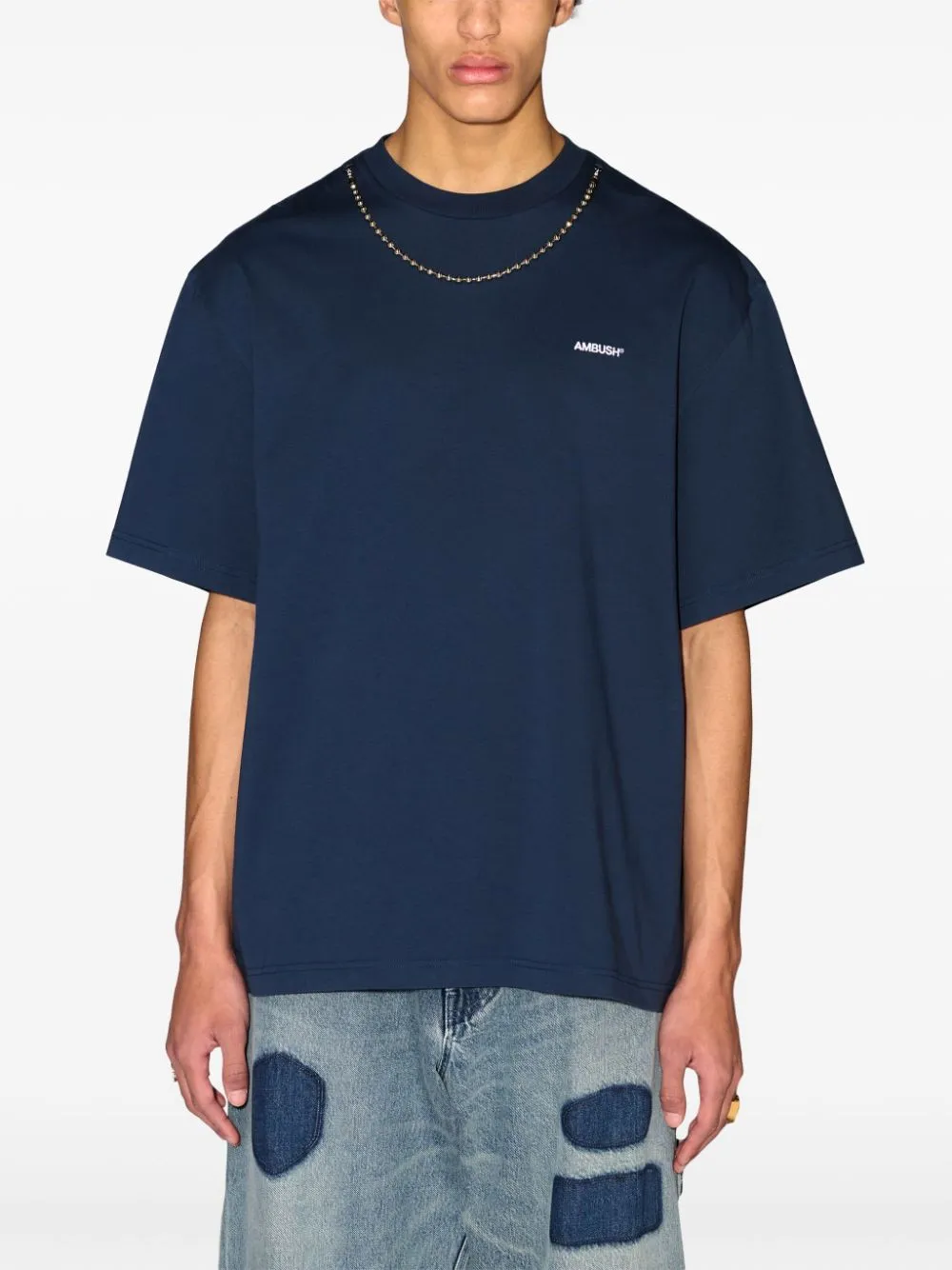 Ball-Chain Crewneck T-Shirt