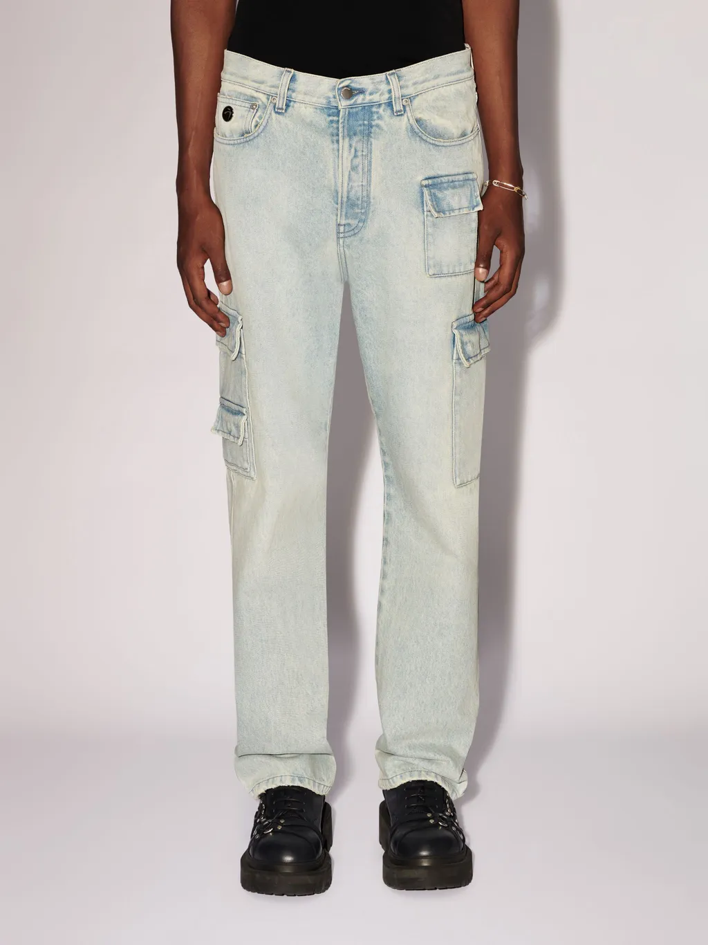 Slim Denim Cargo Jeans