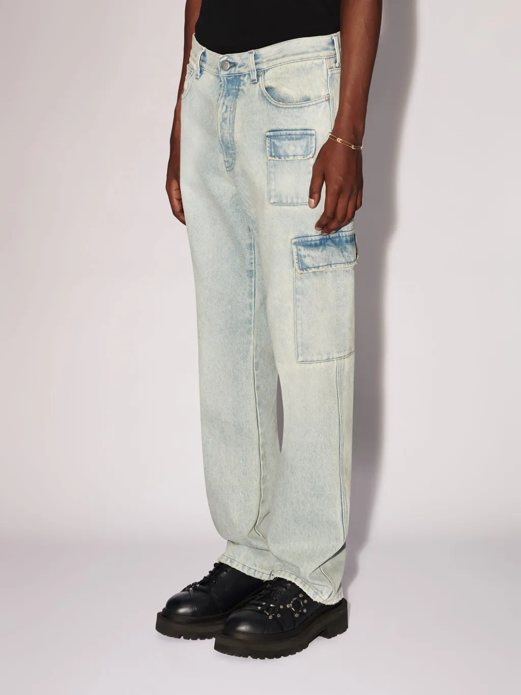 Slim Denim Cargo Jeans