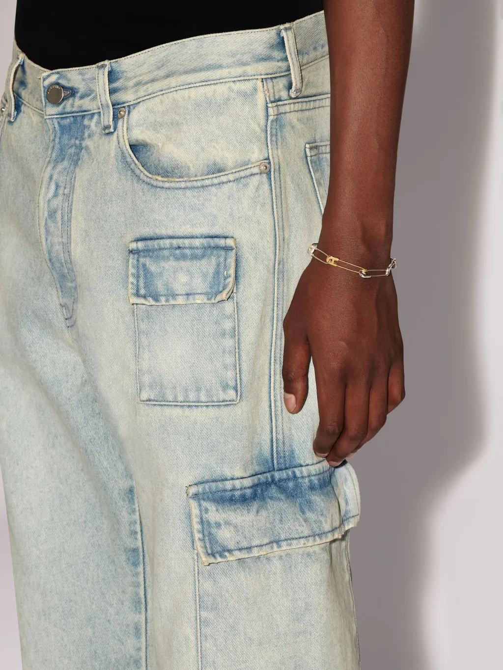 Slim Denim Cargo Jeans