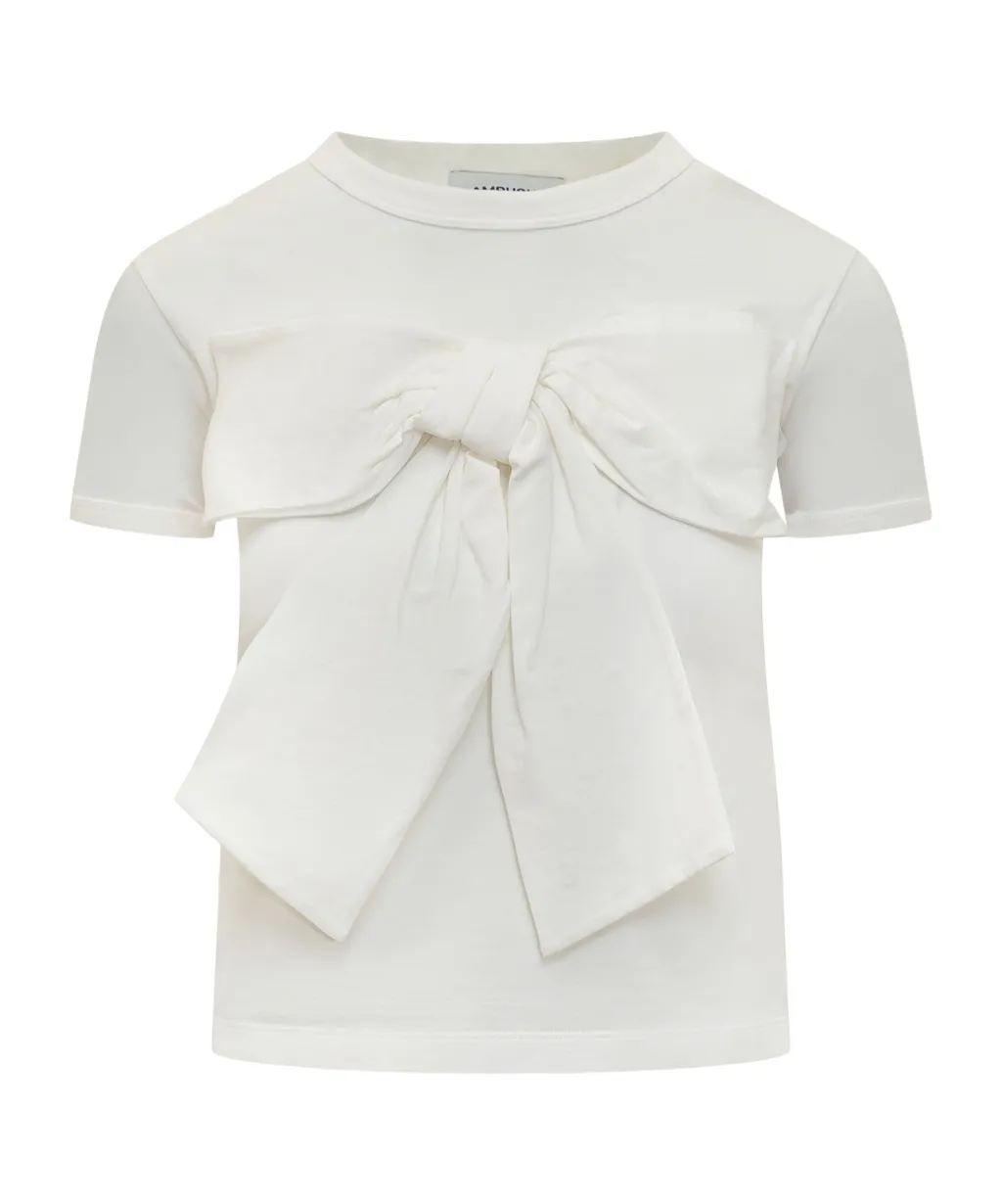 Oversized Bow Cotton T-Shirt