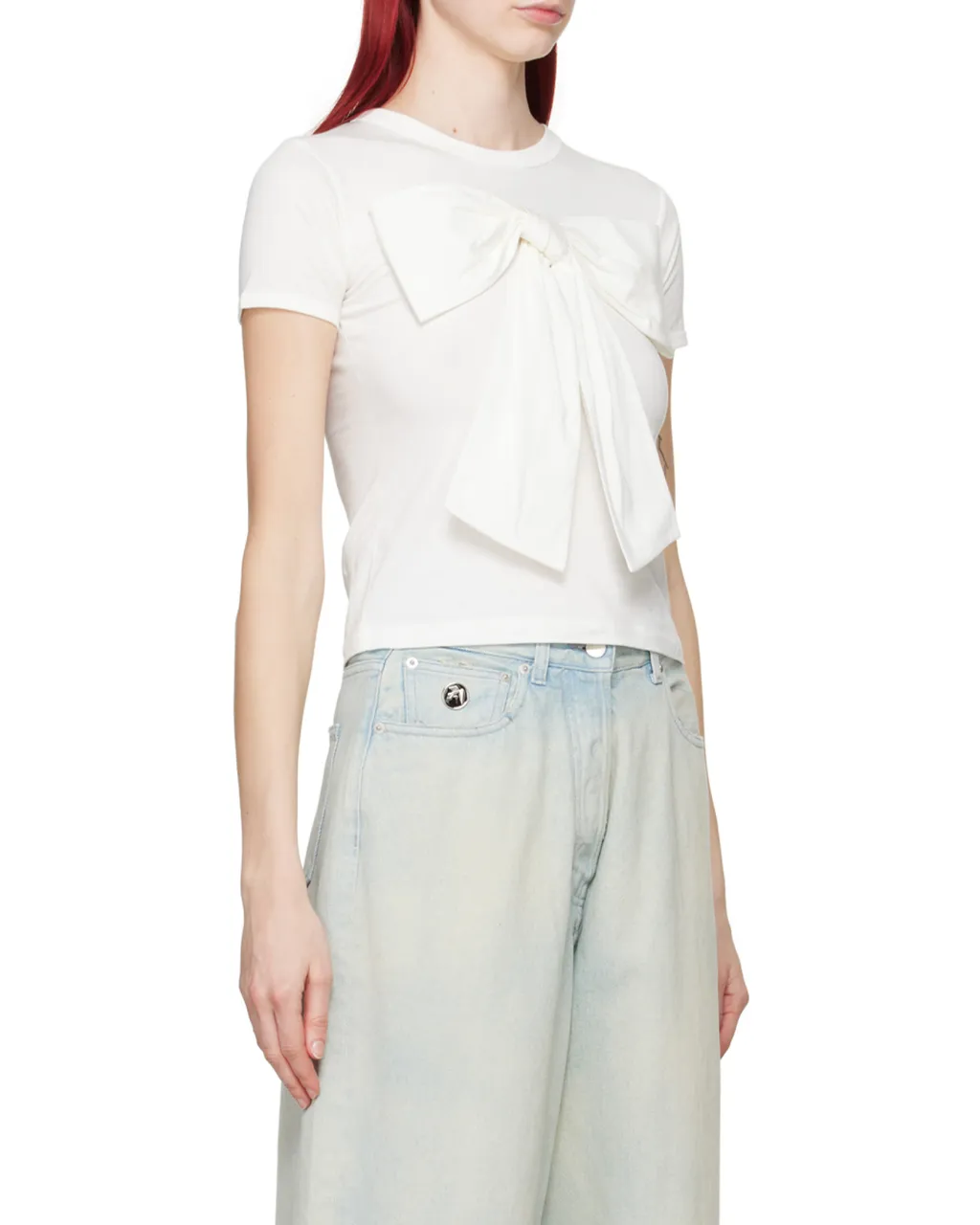 Oversized Bow Cotton T-Shirt