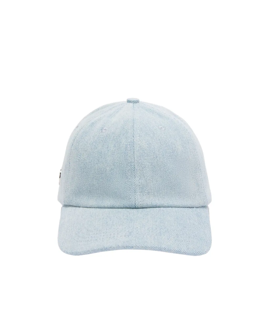 Logo Plaque Denim Baseball Cap