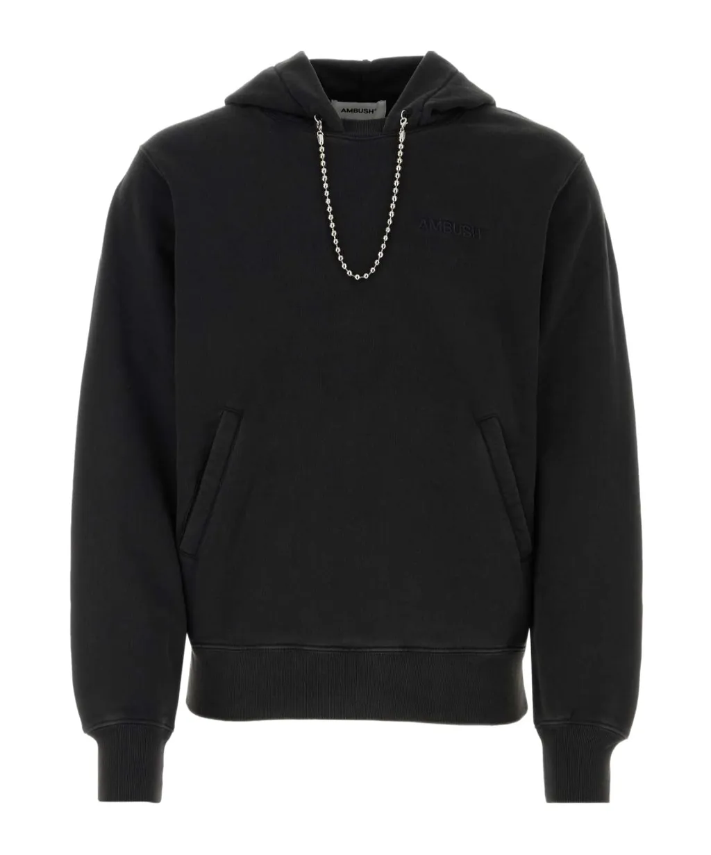 Ballchain-Detail Cotton Hoodie