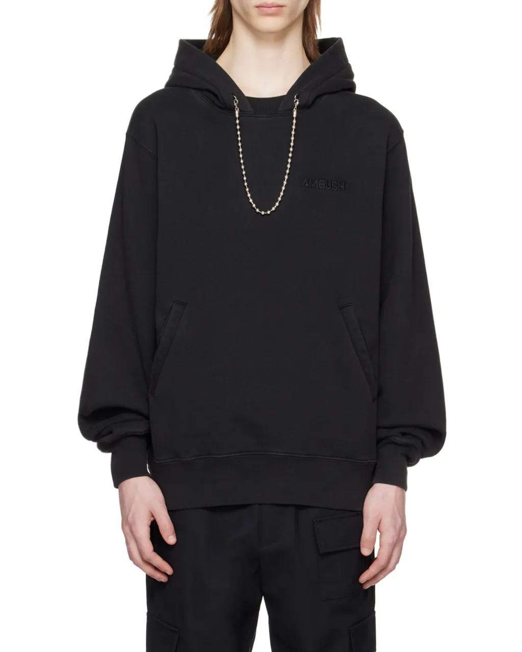 Ballchain-Detail Cotton Hoodie