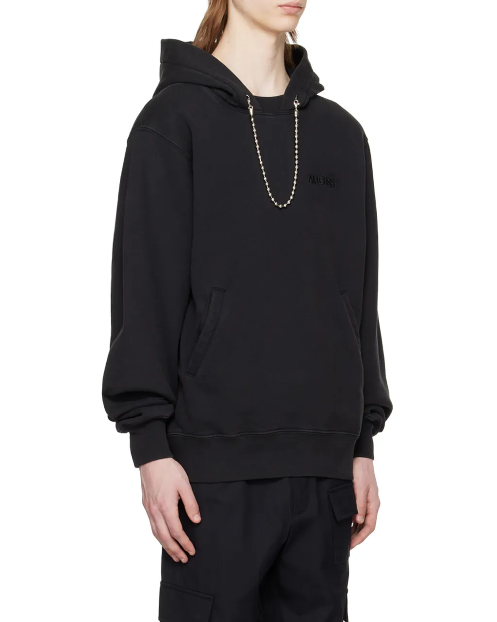 Ballchain-Detail Cotton Hoodie