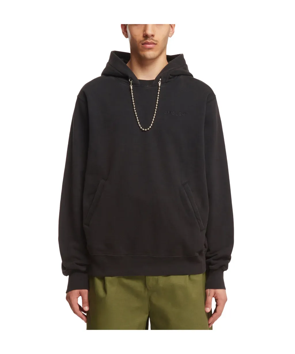 Ballchain-Detail Cotton Hoodie