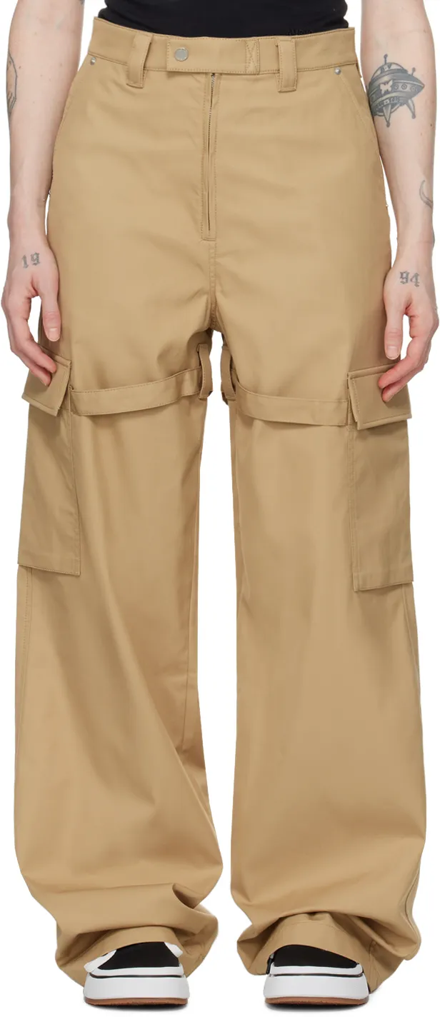 Straight-Leg Cotton Cargo Trousers