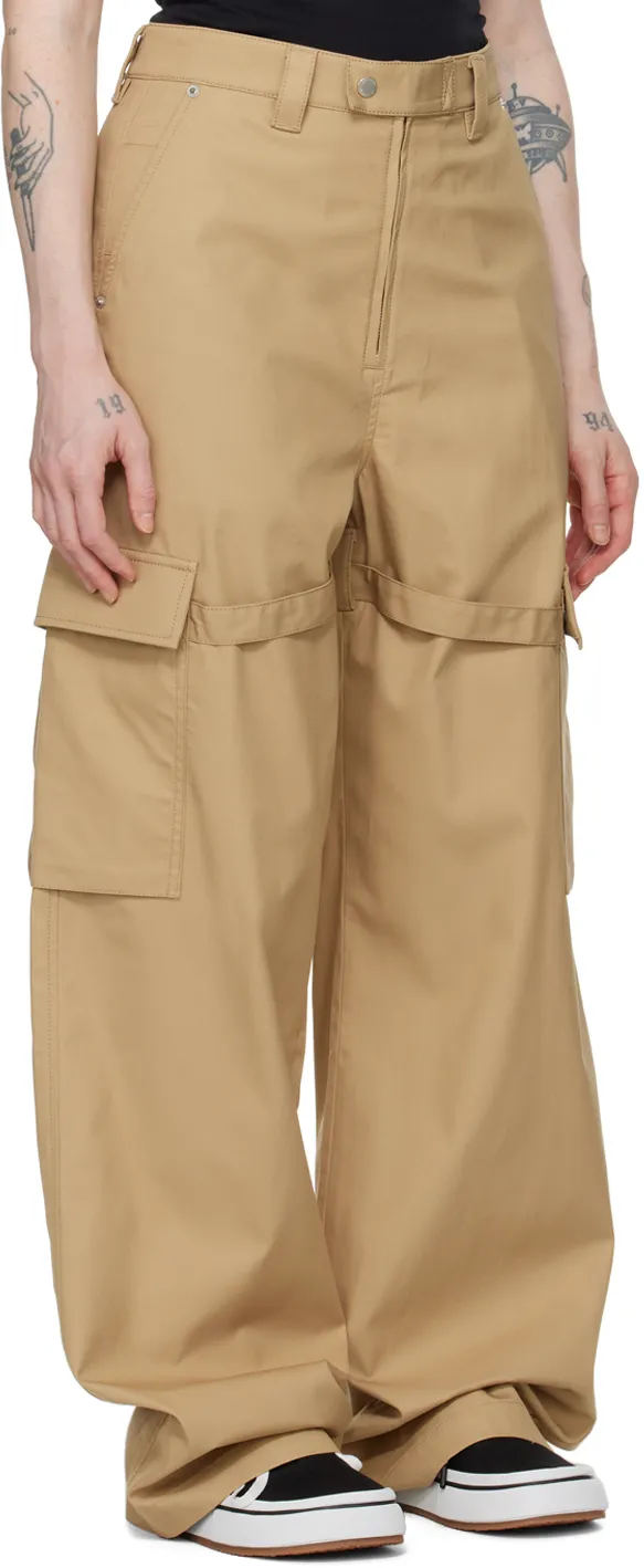 Straight-Leg Cotton Cargo Trousers