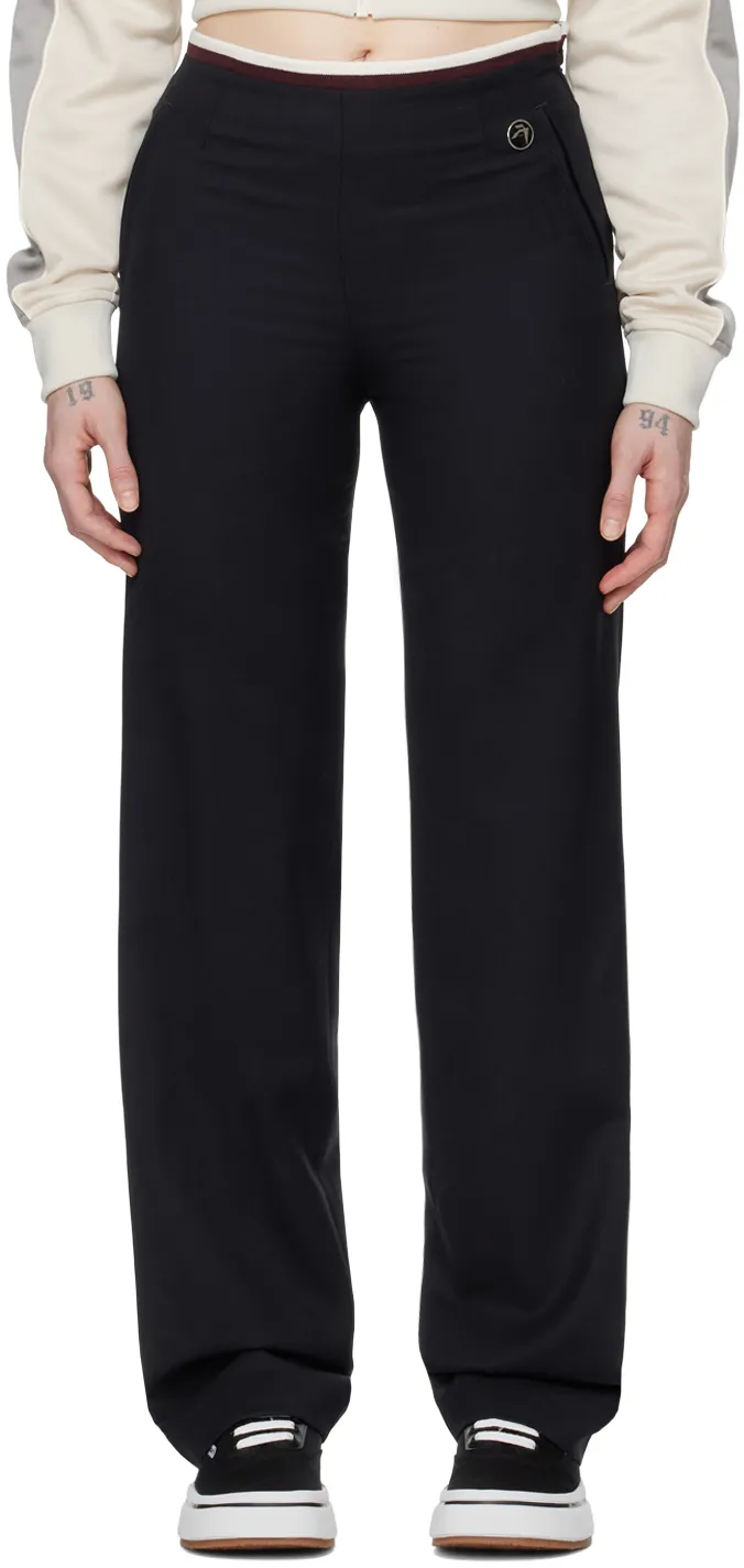 Slim-Cut Logo-Plaque Trousers