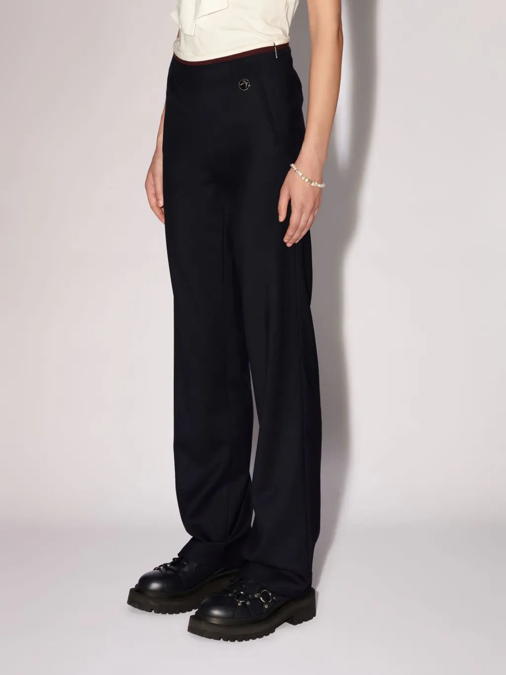 Slim-Cut Logo-Plaque Trousers