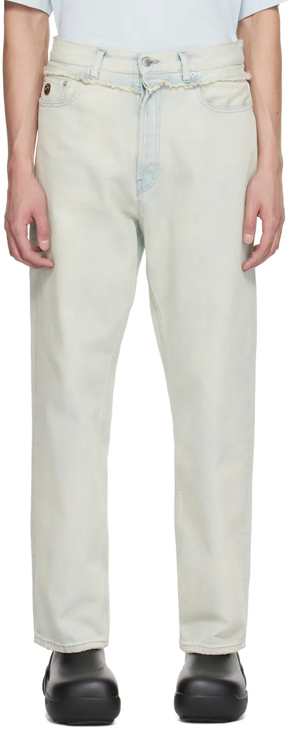 Frayed Straight-Leg Jeans