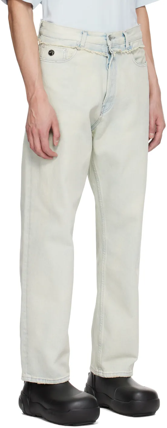 Frayed Straight-Leg Jeans