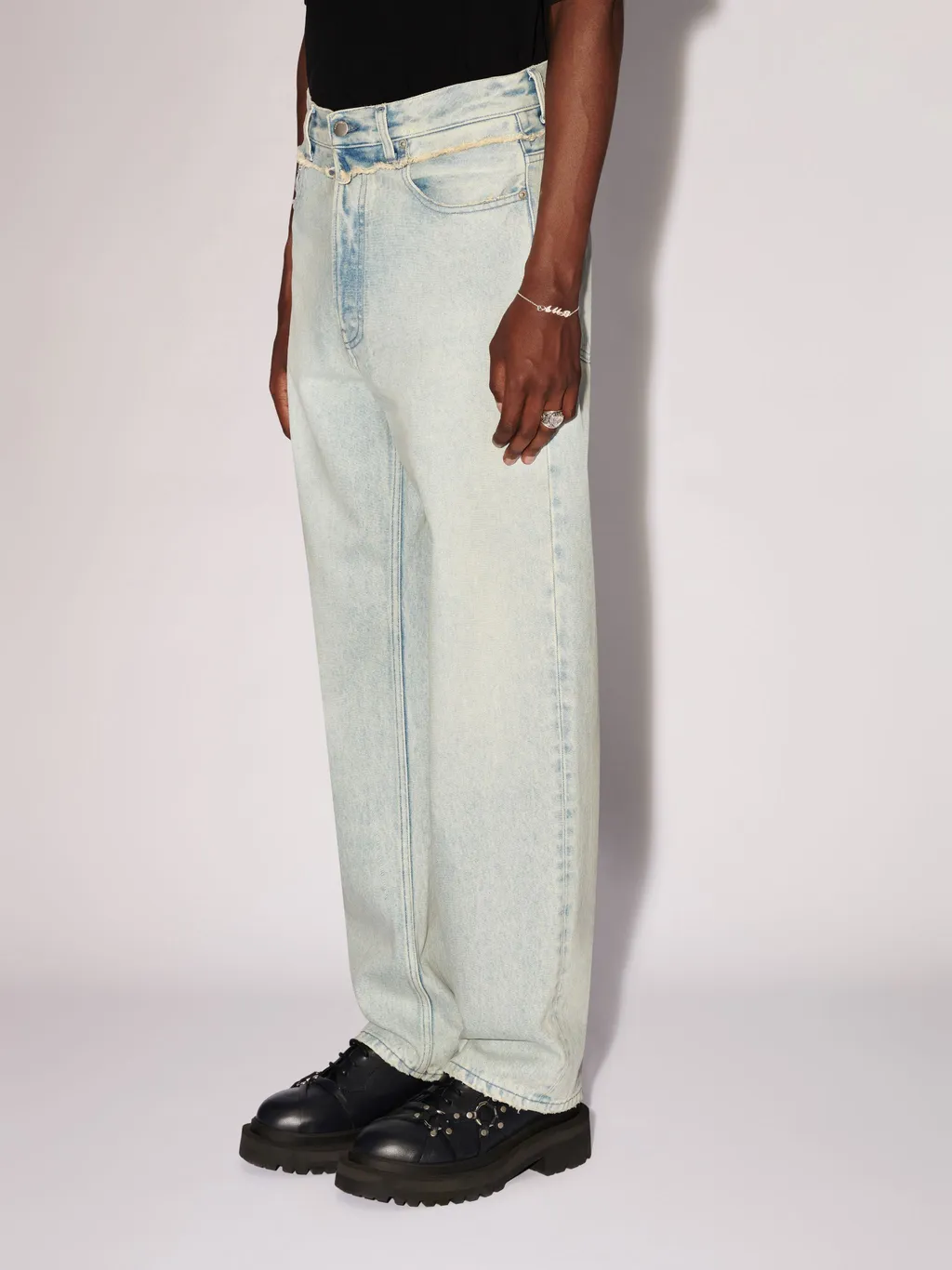 Frayed Straight-Leg Jeans