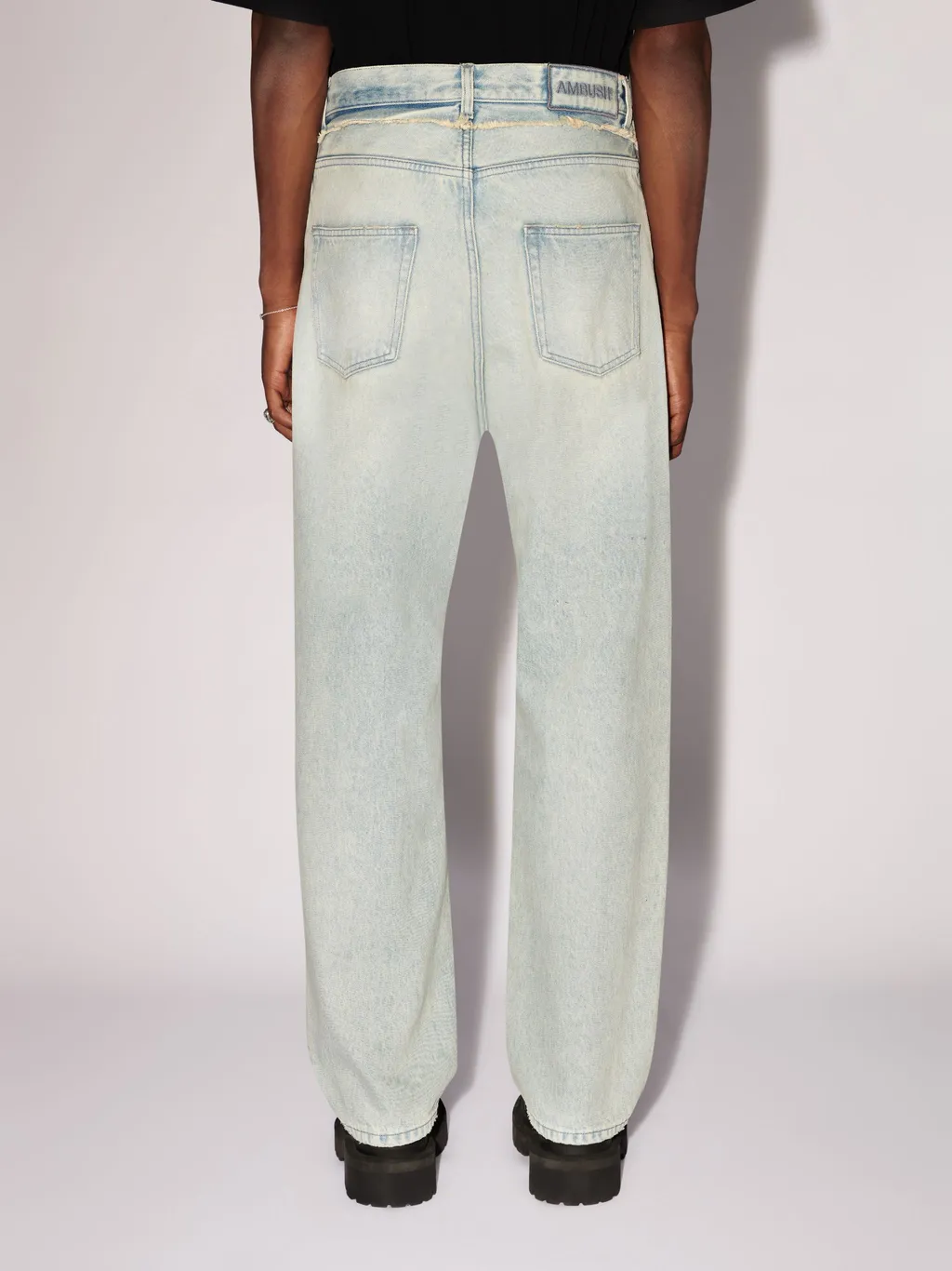 Frayed Straight-Leg Jeans