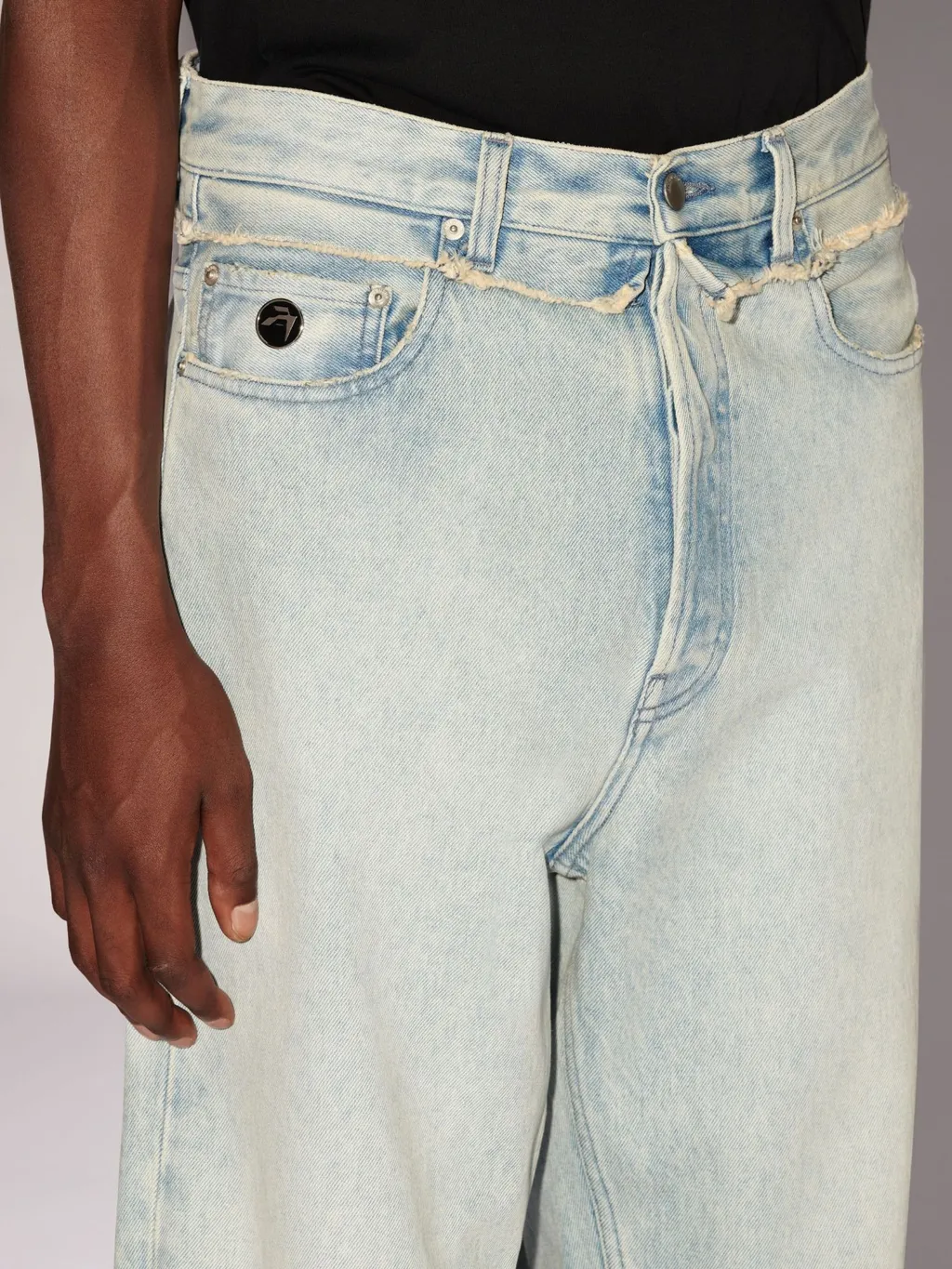 Frayed Straight-Leg Jeans