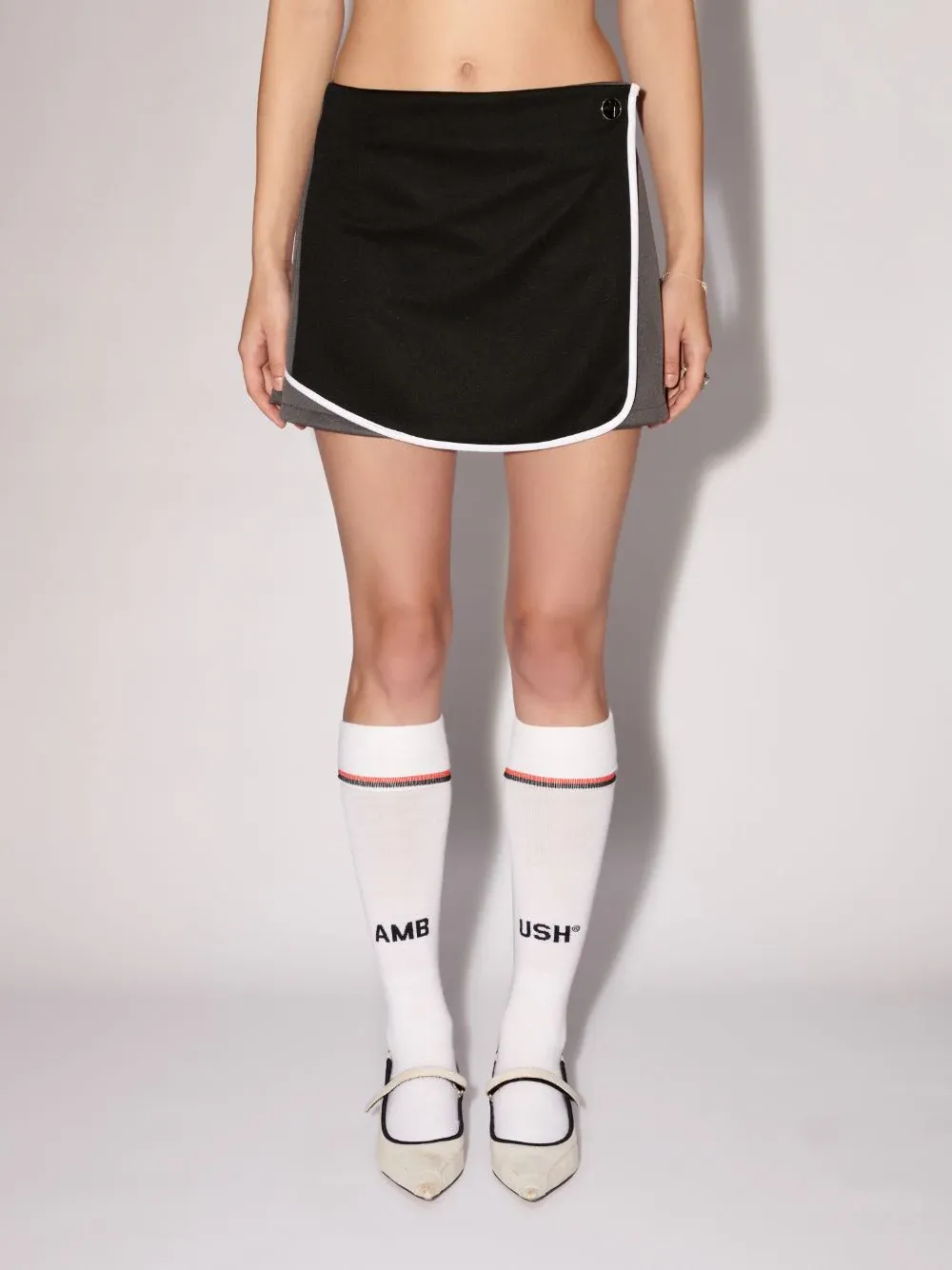 Back Pleat Detailed Mini Track Skirt