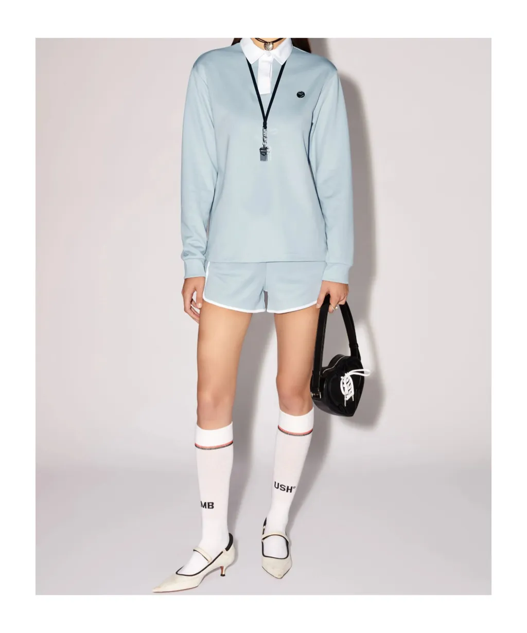 Logo Plaque Long Sleeved Polo Shirt