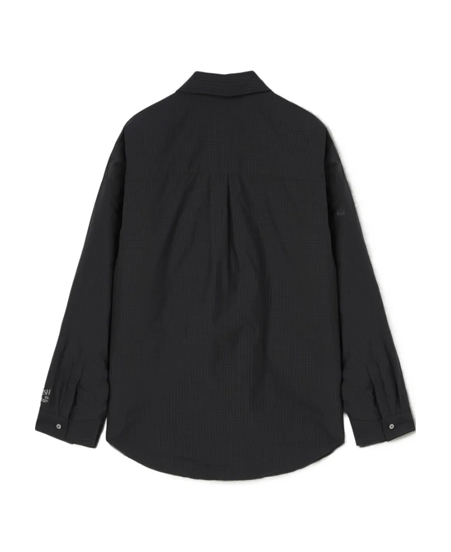 Buttoned Long-Sleeved Padded Shirt Jacket