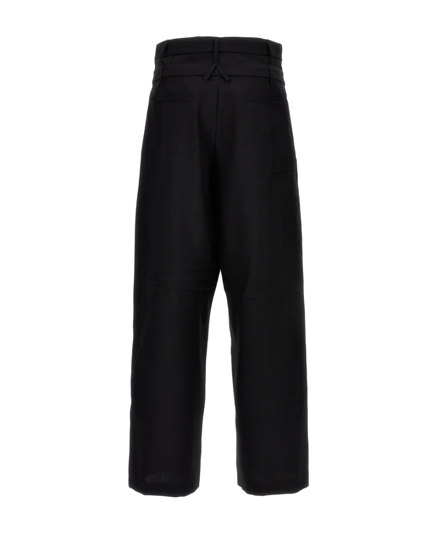 Double Belted Wide-Leg Trousers