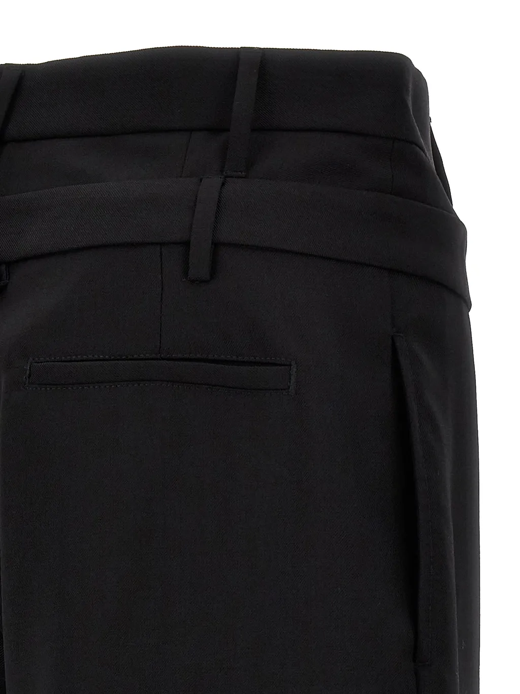 Double Belted Wide-Leg Trousers