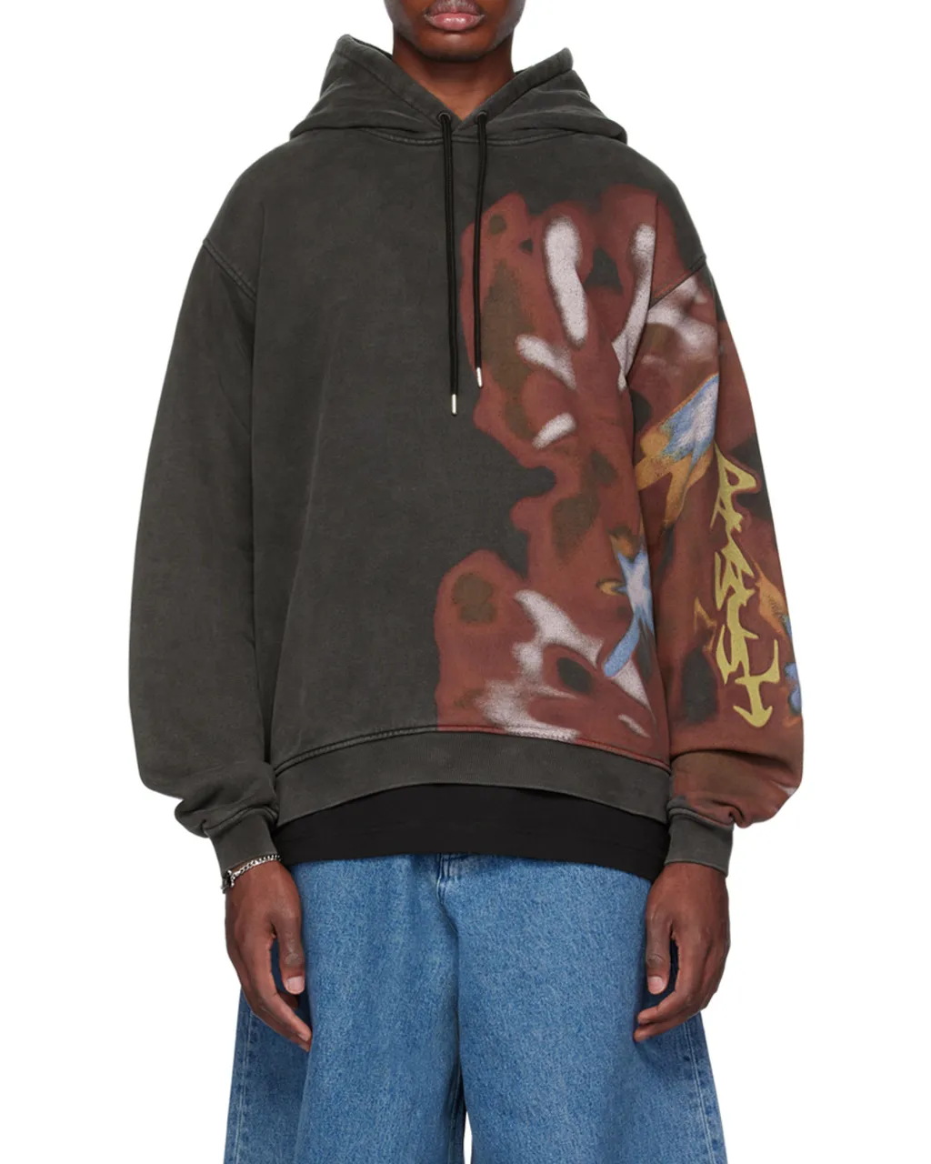 Graphic-Printed Drawstring Hoodie
